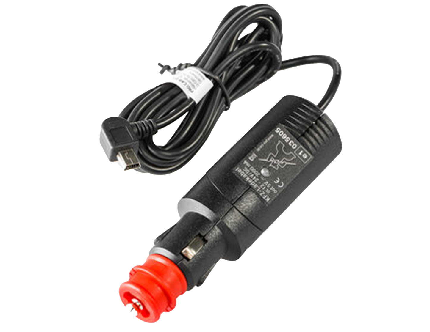 Cargador mini USB Con enchufe de autos. Cable 180 cm. 2.000 mA. 12V.