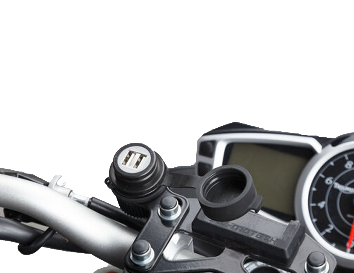 Doble conector de carga USB con cableado 2.000 mA. 12 V.