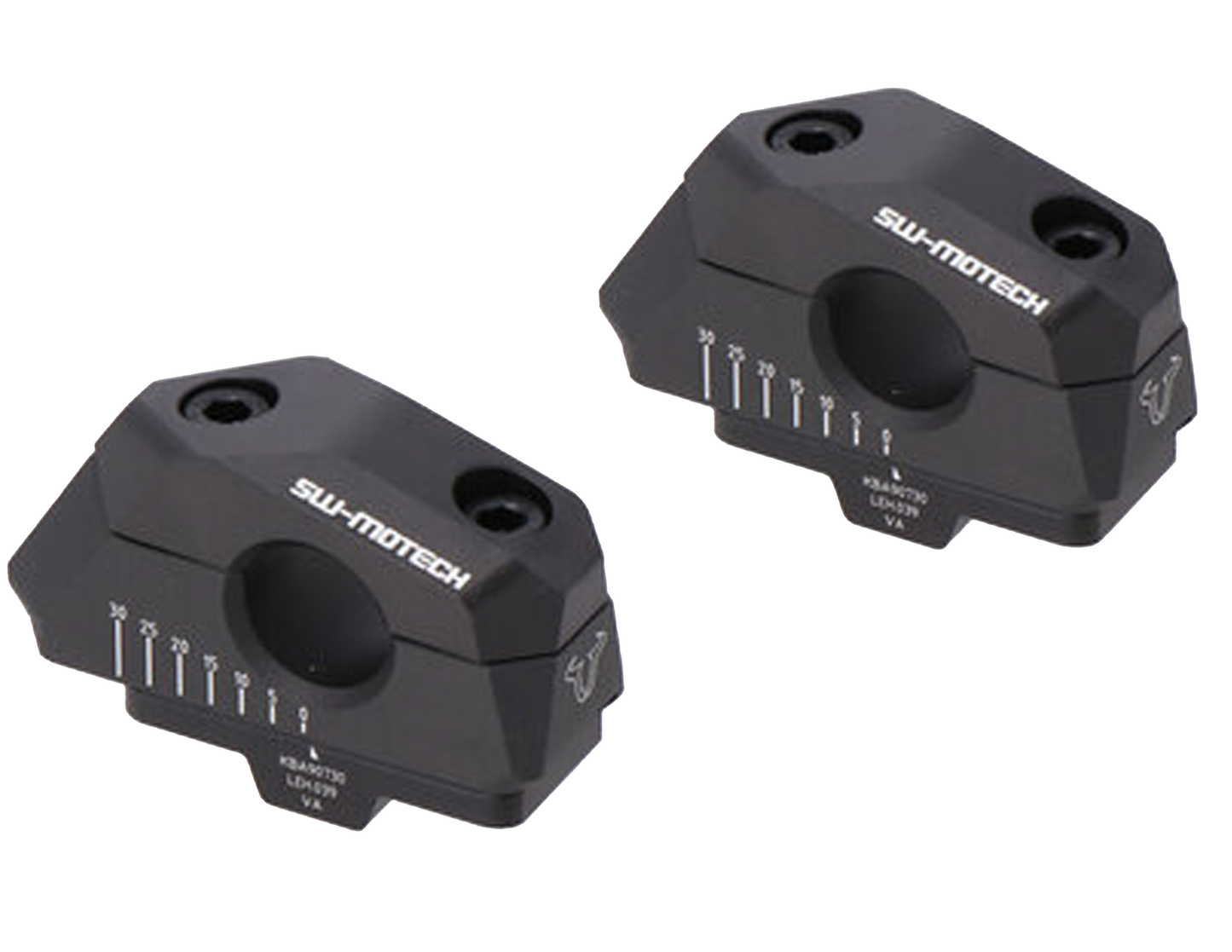 Acercador de manillar variable para Ø22. H=25mm. Colocación de 5/10/15/20/25/30 mm. Negro