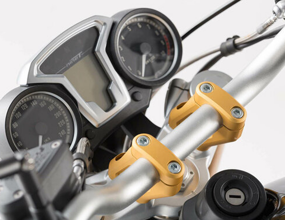 Acercador de manillar H=20 mm. Hacia atrás 30 mm. Dorado. BMW R nineT. Normal, Pure, Scrambler