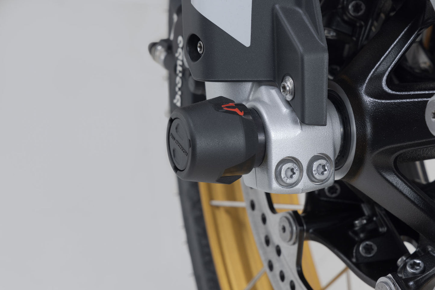 SW-MOTECH Kit de topes anticaidas para el eje delantero Negro. BMW F750/800GS F850GS/Adv F900R/XR/GS.