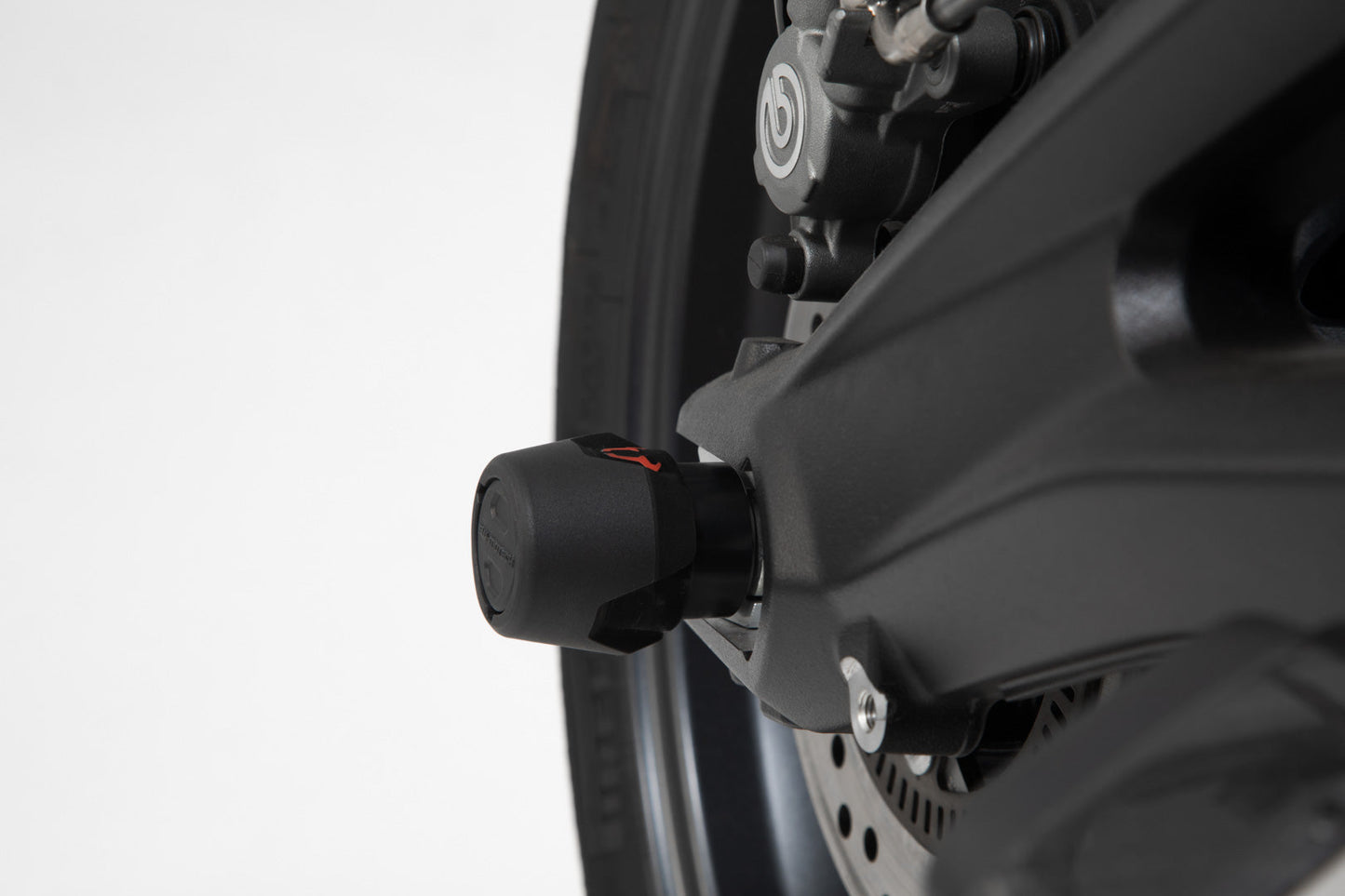 SW-MOTECH Kit de topes anticaidas para el eje trasero Negro. Street Triple (12-) Daytona (13-17).