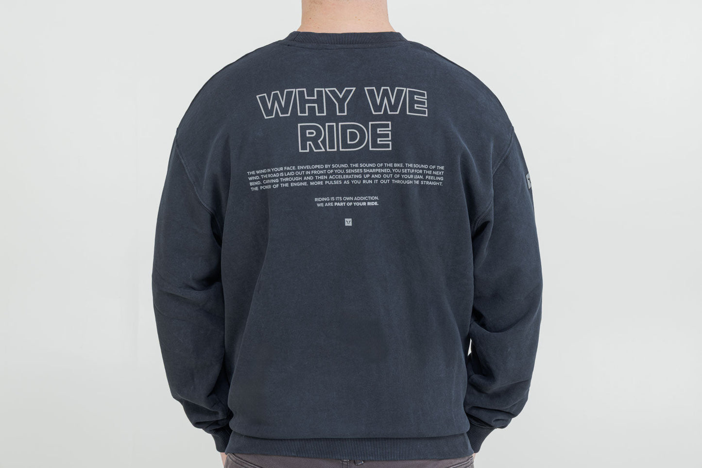 SW-MOTECH Cuello redondo – Riders Line Gris oscuro. Optic Wash. Unisex. Talla M.