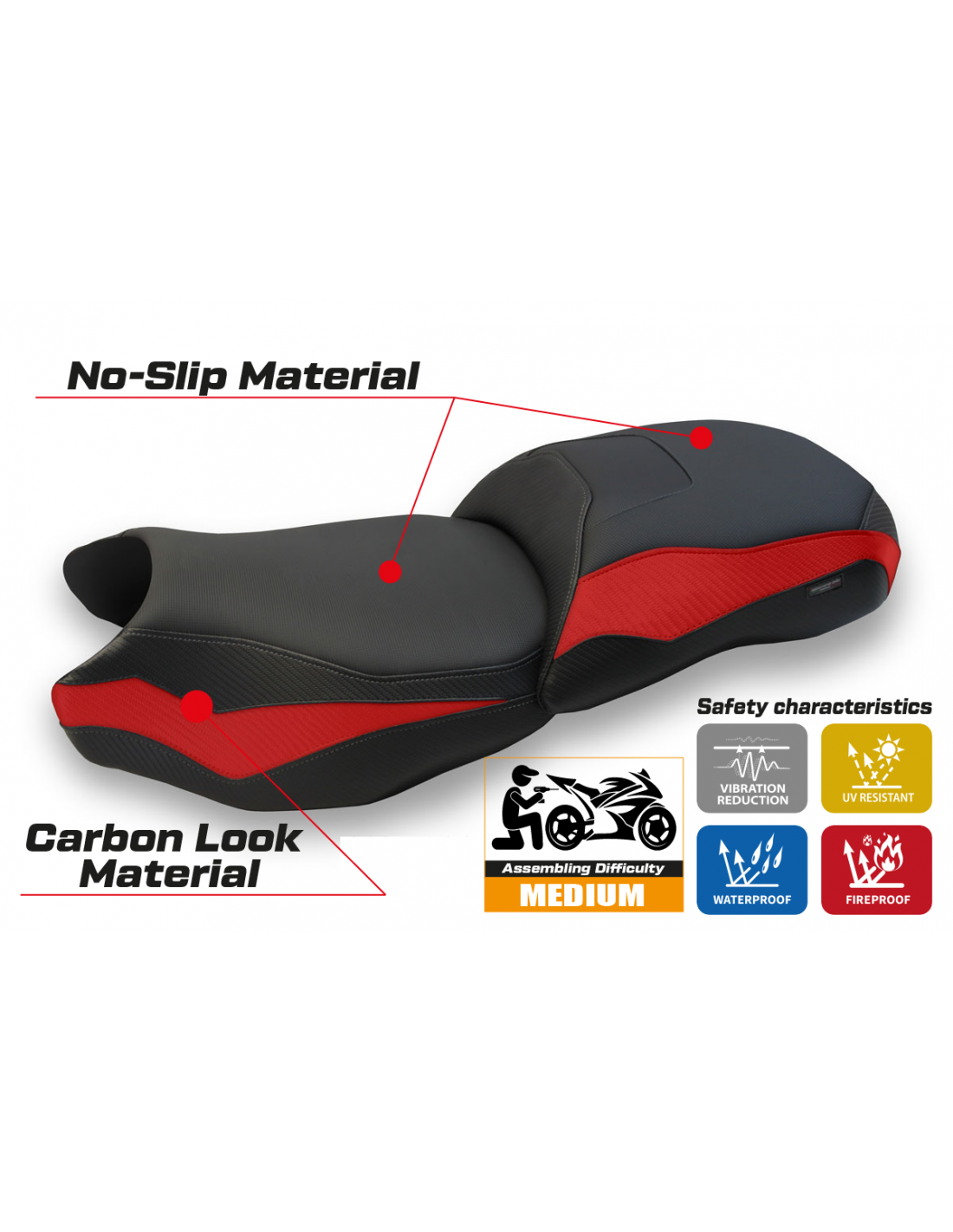 Funda de asiento compatible BMW R 1250 GS (19-23) Modelo Dobbiaco (NO INCLUYE ASIENTO)