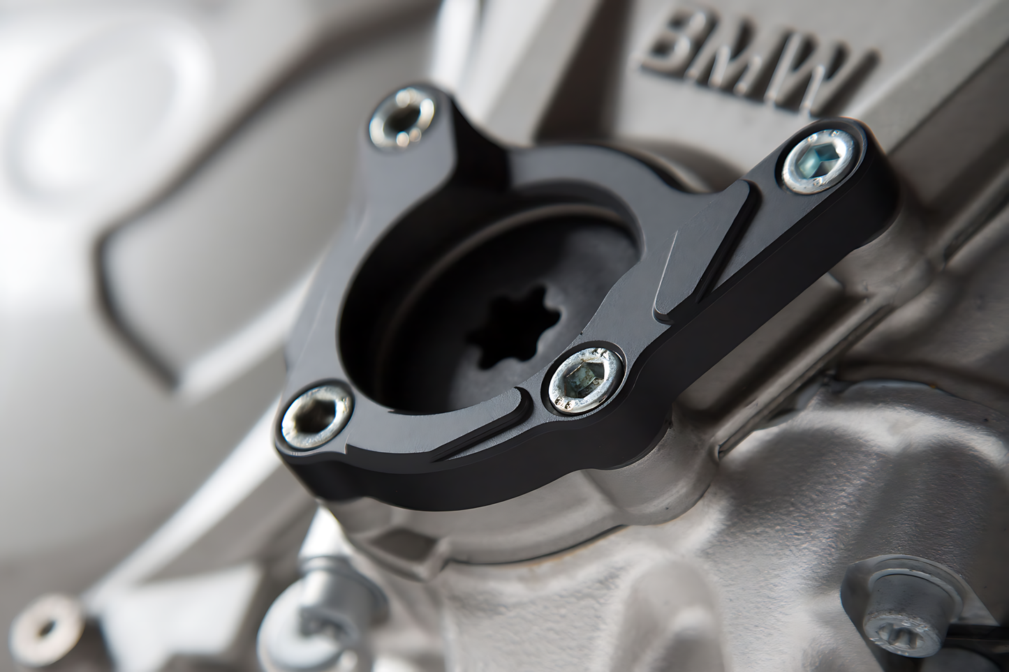 protector de la tapa para la carcasa del motor Negro/plateado. BMW S1000R / RR / XR.