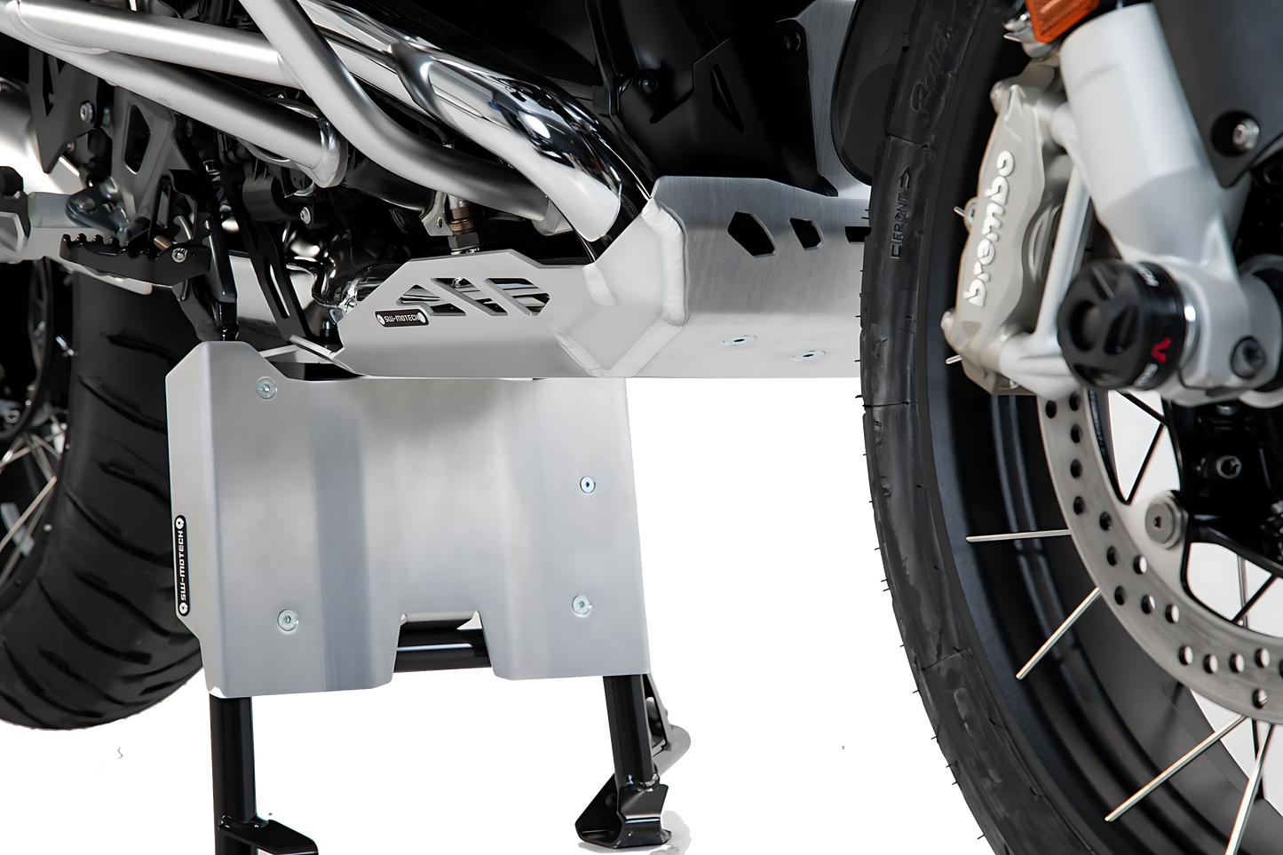 Extensión protector motor para caballete central Plateado. BMW R1200GS (12-18), R1250GS (18-).