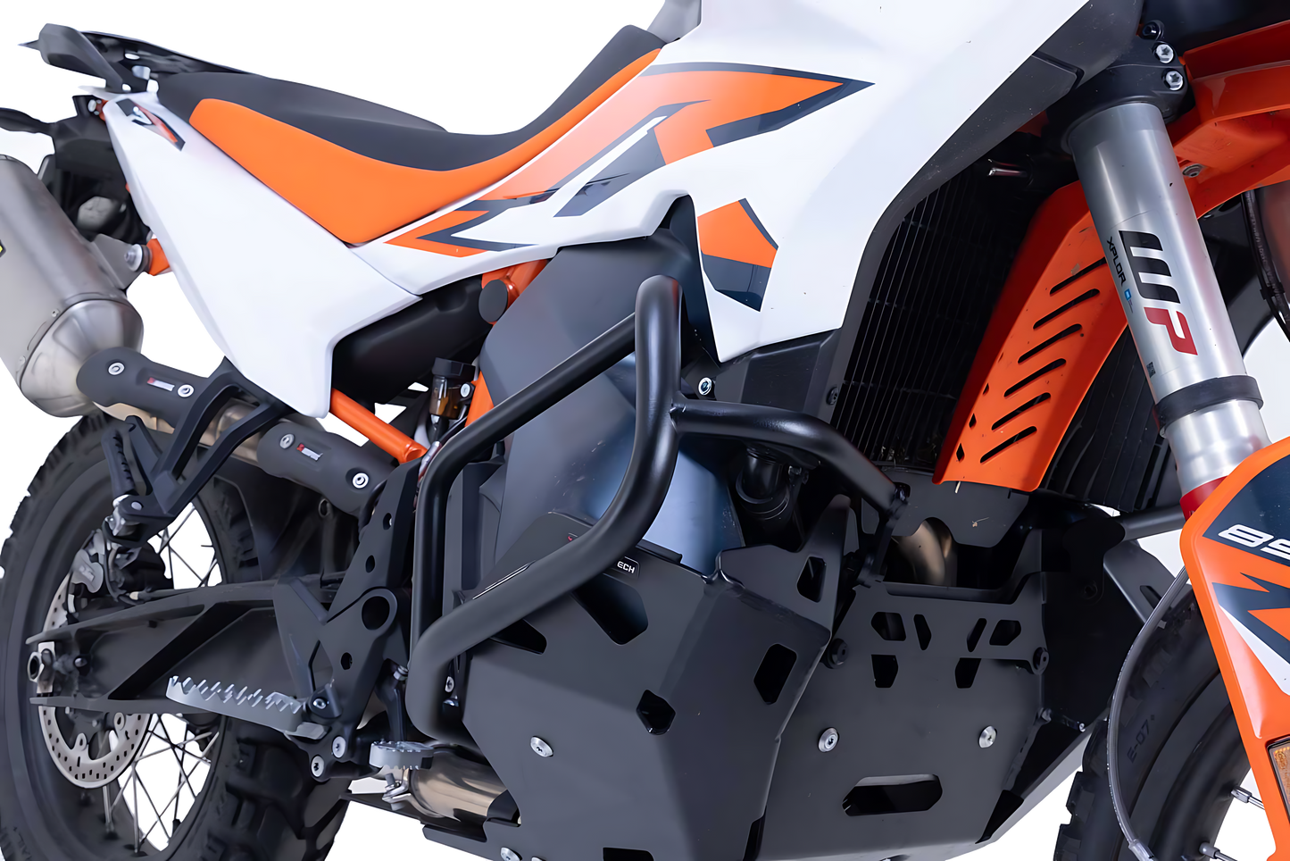 Protecciones laterales de motor Negro. KTM 790 Adv (23-), 890 Adv/R (22-).