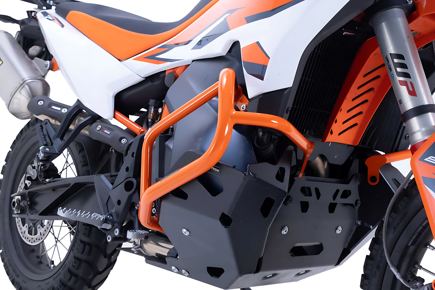 Protecciones laterales de motor Naranja. KTM 790 Adv (23-), 890 Adv/R (22-).