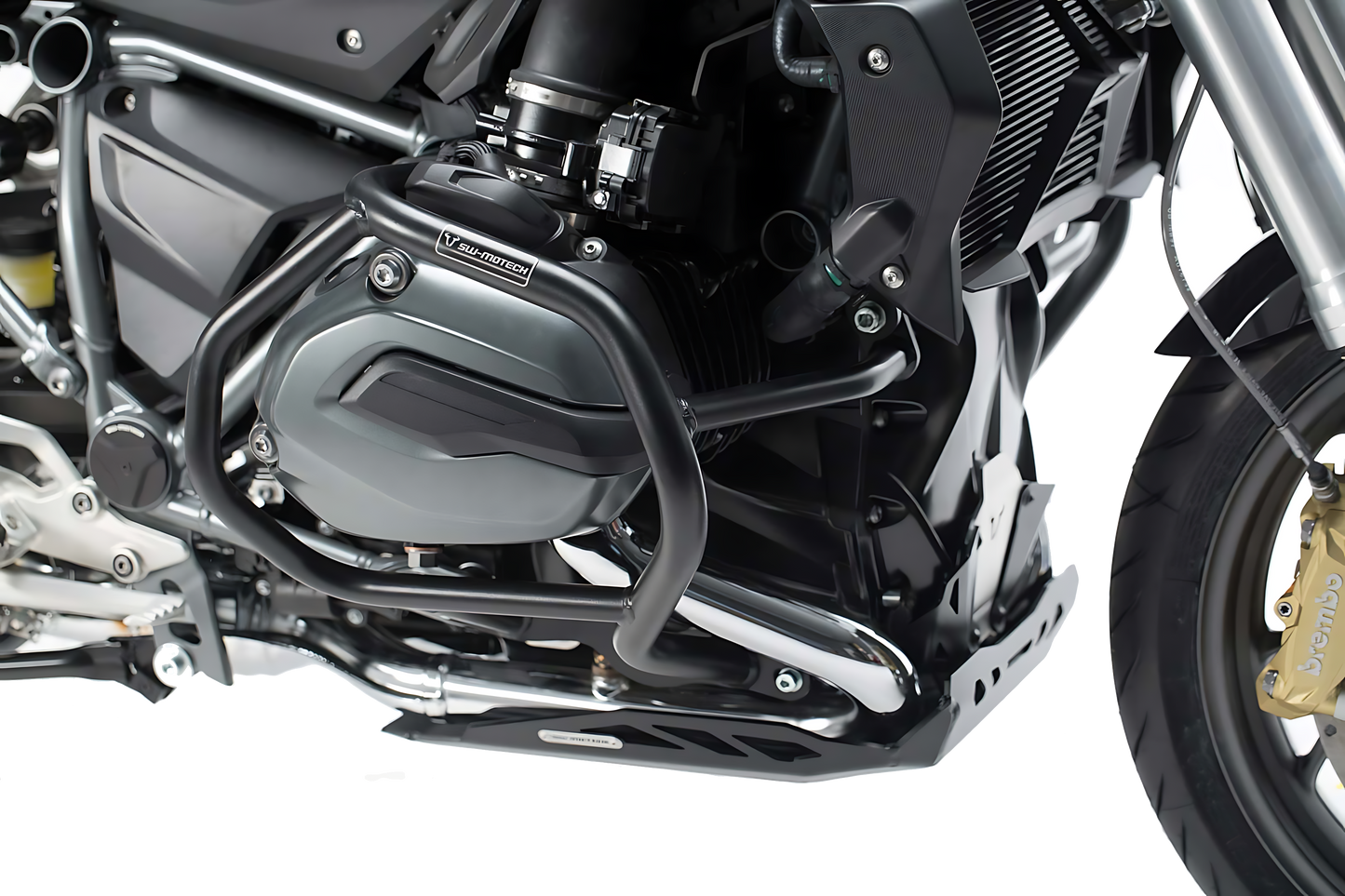 Protecciones laterales de motor Negro. BMW R1200R / R1200RS (14-18).
