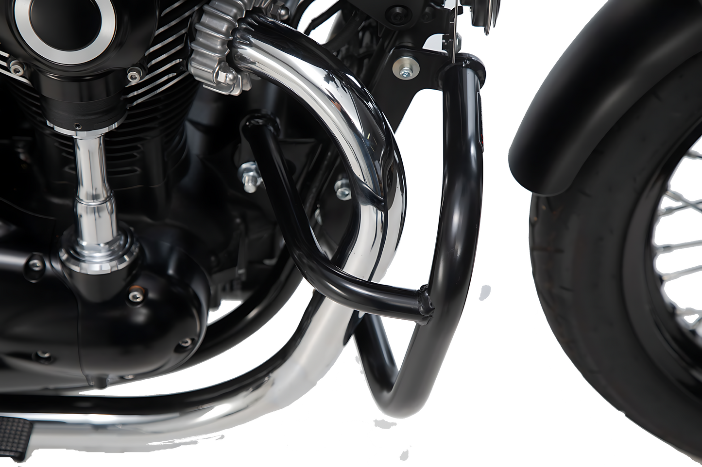 Protecciones laterales de motor Negro. Kawasaki W800 Street/ Cafe (18-).