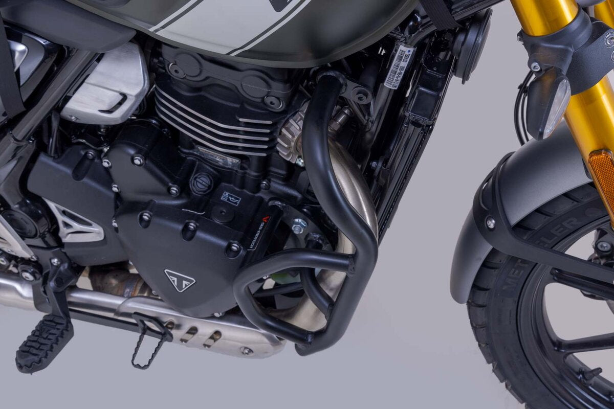 Protecciones laterales de motor. Negro. Triumph Speed 400/Scrambler 400 X (23-).