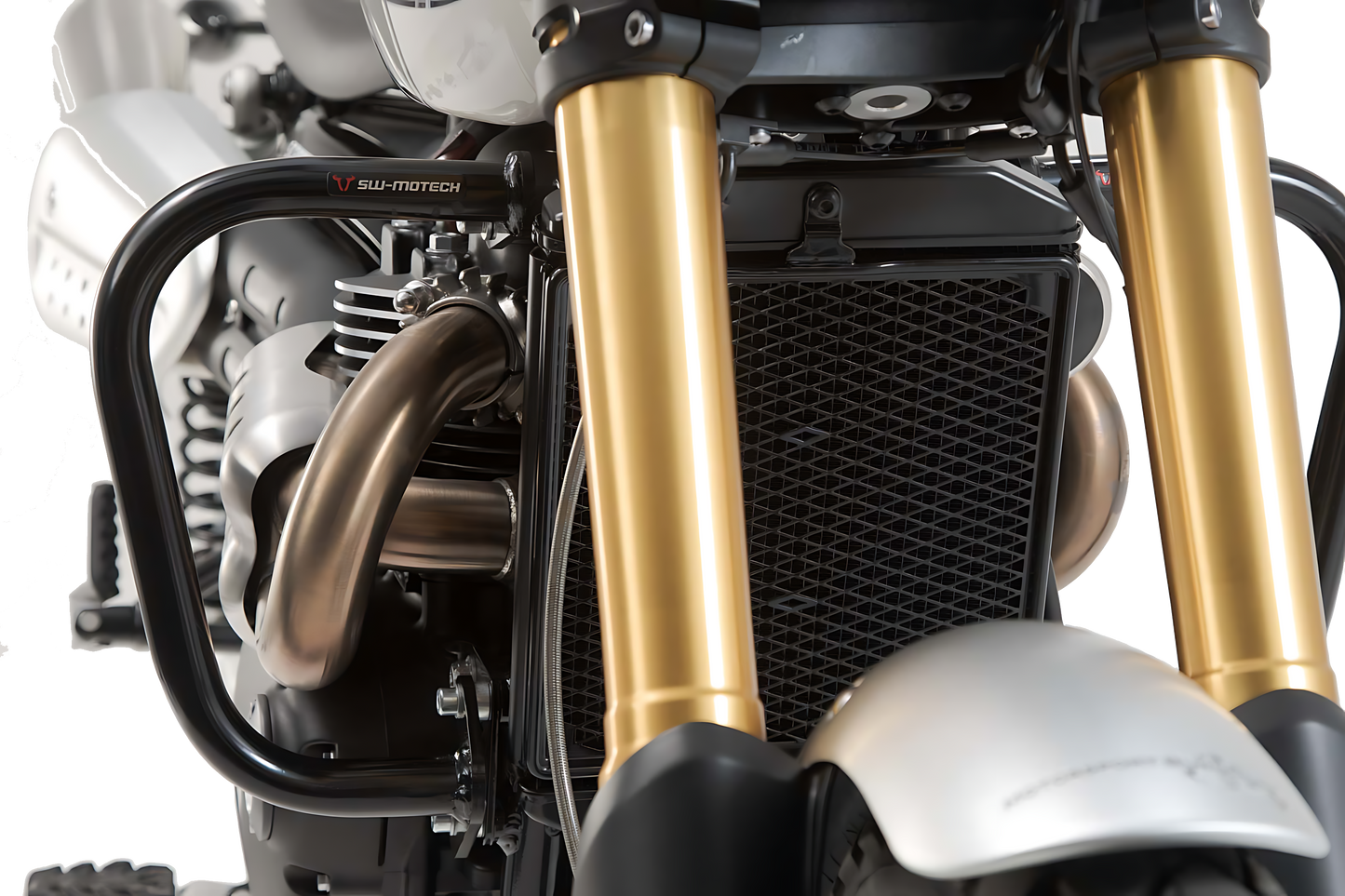 Protecciones laterales de motor Negro. Triumph Scrambler 1200 XC / XE (18-20).