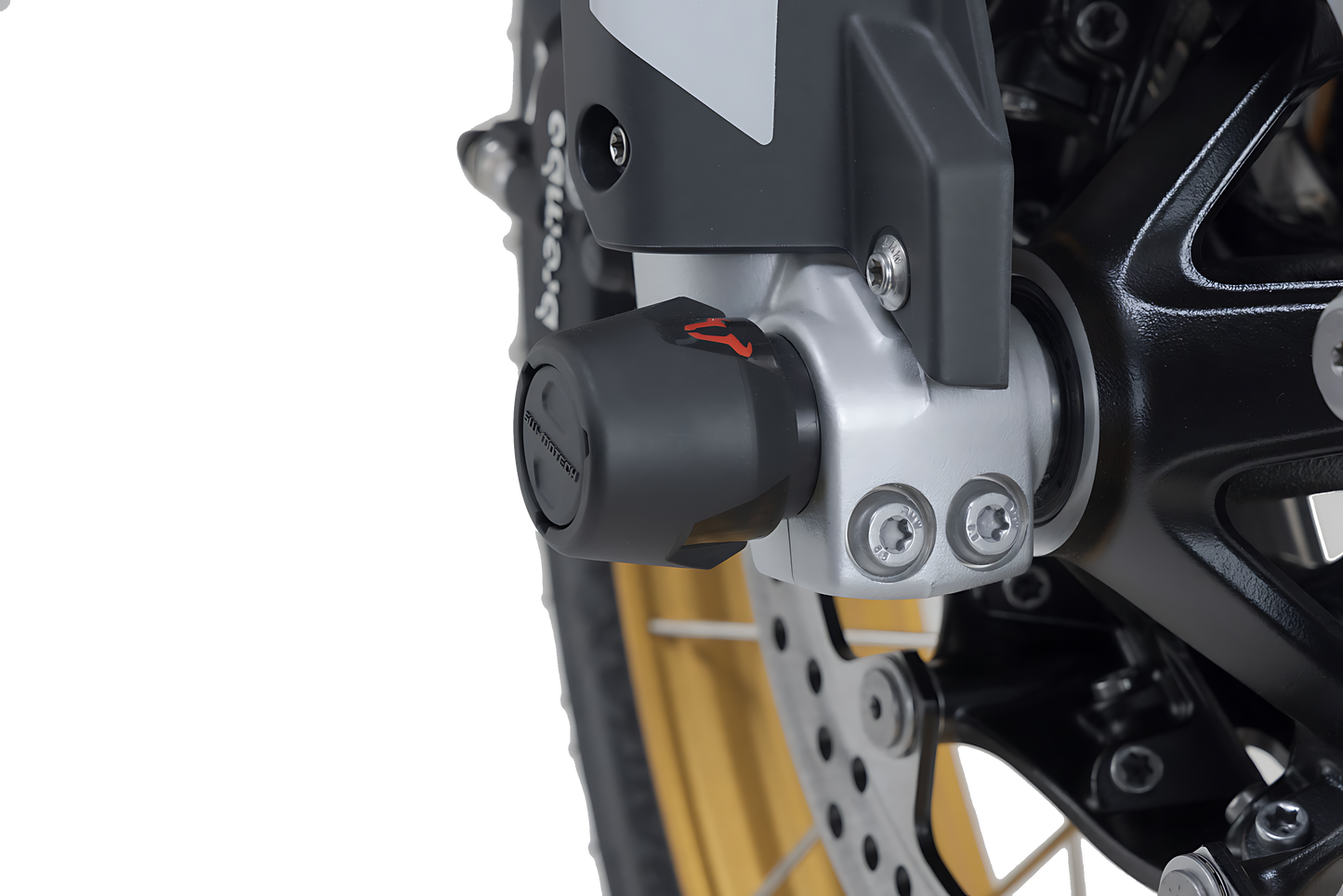 Kit de topes anticaidas para el eje delantero Negro. BMW F750/800GS, F850GS/Adv, F900R/XR/GS.