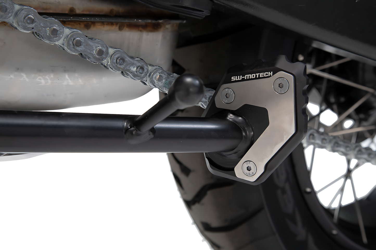 Extension para caballete lateral Negro/Plateado. BMW F 750 / 800 GS (17-).