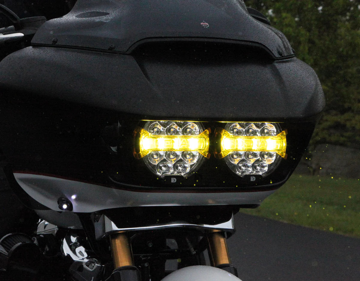 Faros LED para motocicleta D14 Destroyer - Ajuste universal redondo de 6.75"