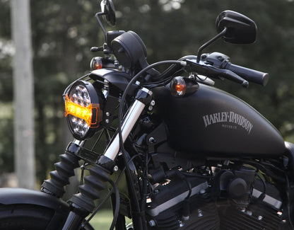 Faros LED para motocicleta D14 Destroyer - Ajuste universal redondo de 6.75"