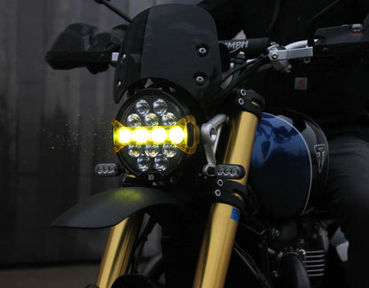 Faros LED para motocicleta D14 Destroyer - Ajuste universal redondo de 6.75"
