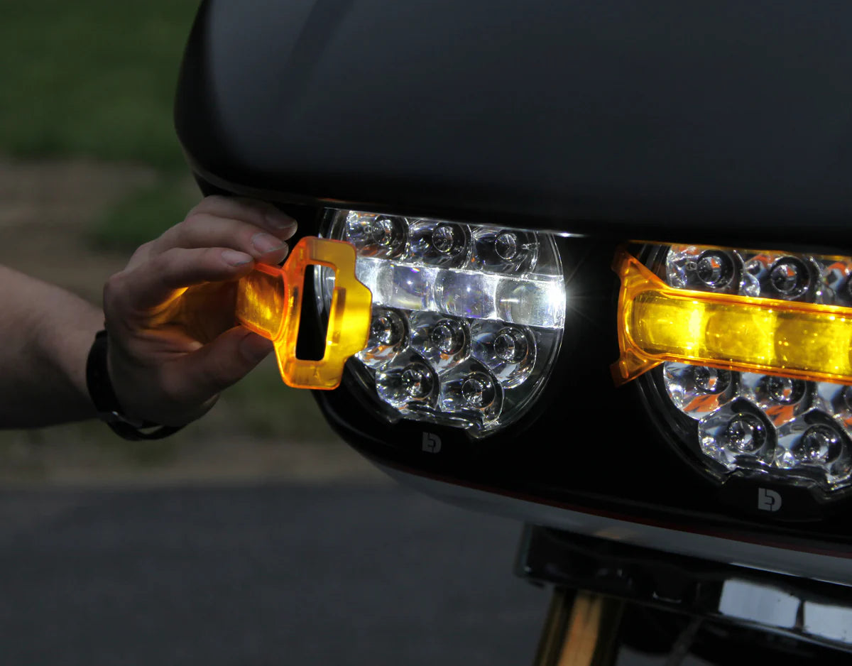 Faros LED para motocicleta D14 Destroyer - Ajuste universal redondo de 6.75"