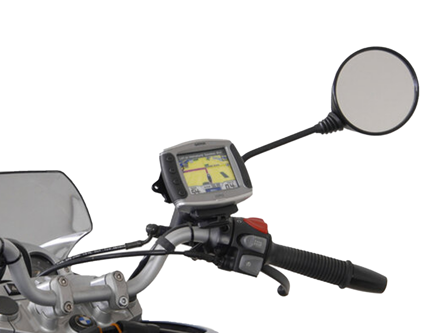 Soporte de GPS para retrovisor Para soporte M8 / M10. Negro.
