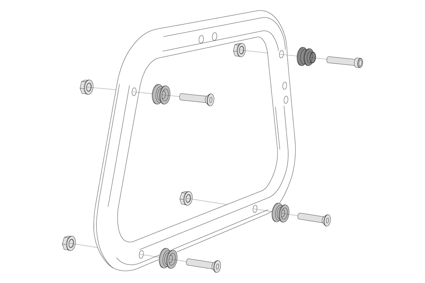 SW-MOTECH Kit adaptador para soporte lateral EVO Para maletas laterales AERO ABS. Para 2 maletas.