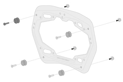 SW-MOTECH Kit adaptador para soporte lateral PRO Para maletas laterales AERO ABS. Para 2 maletas.