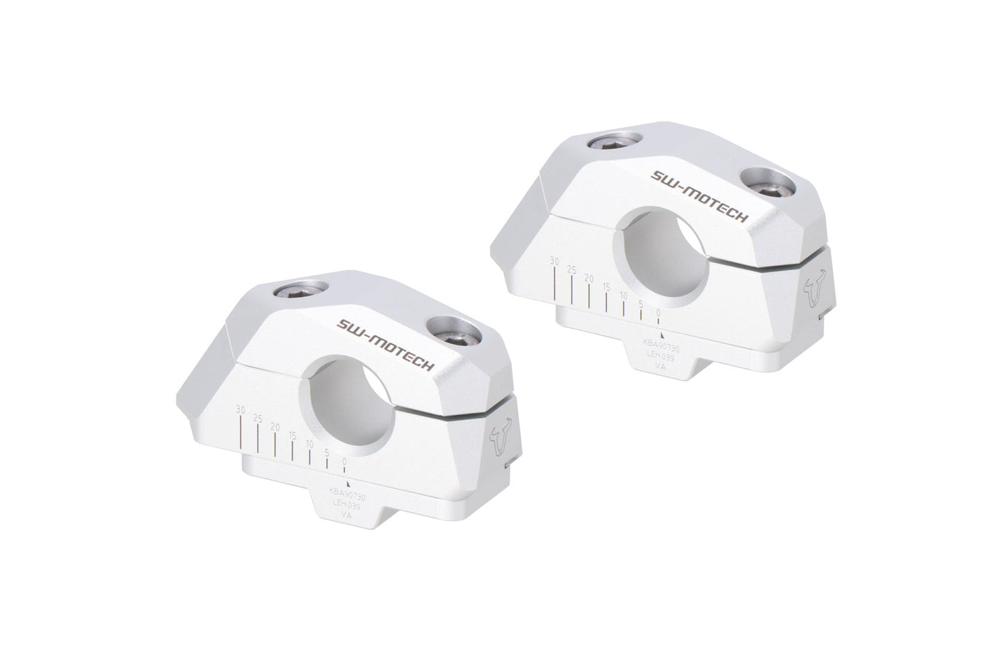 SW-MOTECH Acercador de manillar variable para Ø22 H=25mm. Colocación 5/10/15/20/25/30 mm. Plateado.