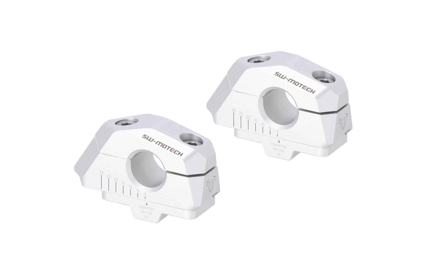 SW-MOTECH Acercador de manillar variable para Ø22 H=25mm. Colocación 5/10/15/20/25/30 mm. Plateado.
