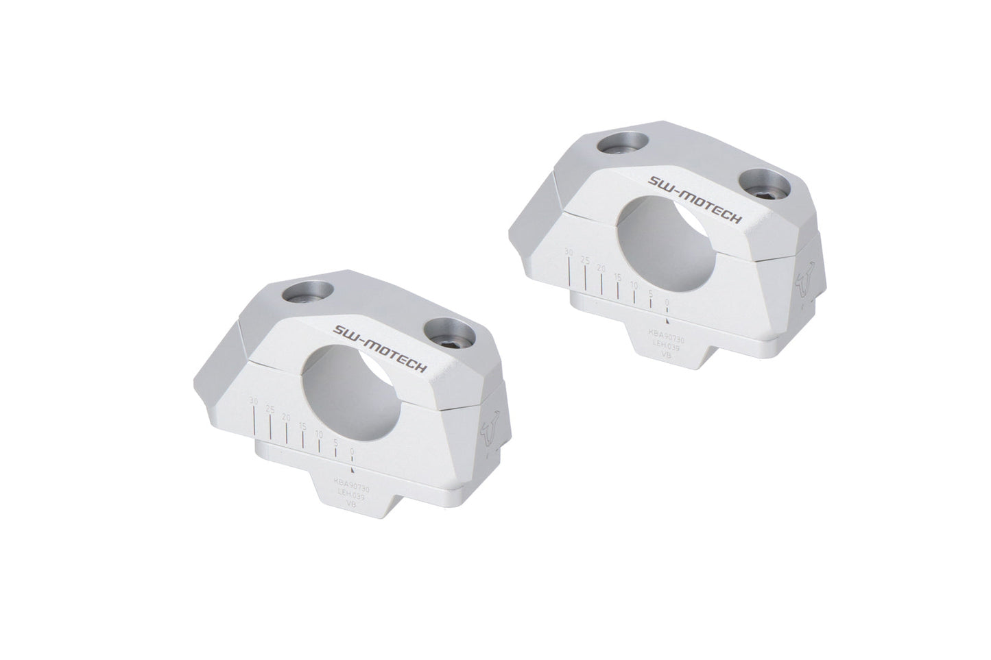 SW-MOTECH Acercador de manillar variable para Ø28 H=28mm. Colocación 5/10/15/20/25/30 mm. Plateado.