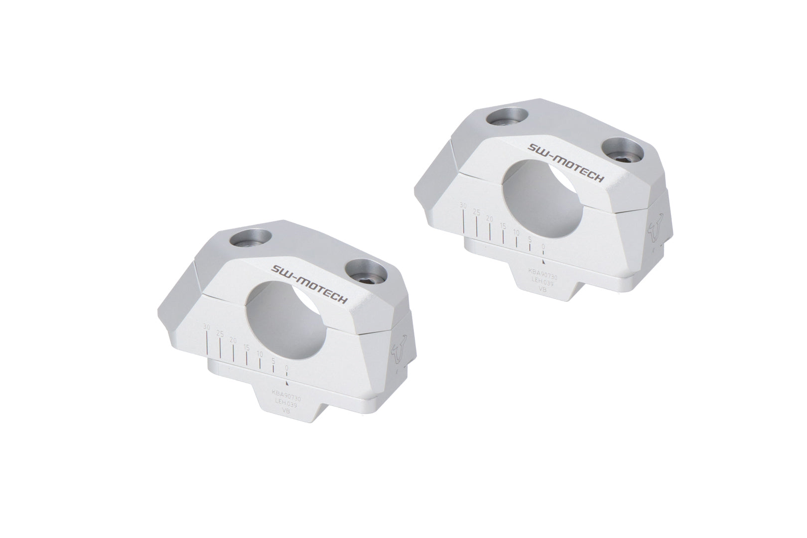 SW-MOTECH Acercador de manillar variable para Ø28 H=28mm. Colocación 5/10/15/20/25/30 mm. Plateado.