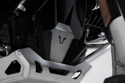 SW-MOTECH Extensión delantera de protector de motor Negro/plateado. BMW R1200 (12-18) R1250 (18-).