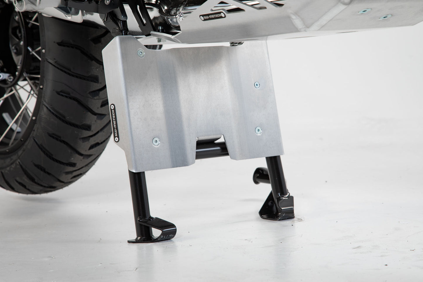 SW-MOTECH Extensión protector motor para caballete central Plateado. BMW R1200GS (12-18) R1250GS (18-).