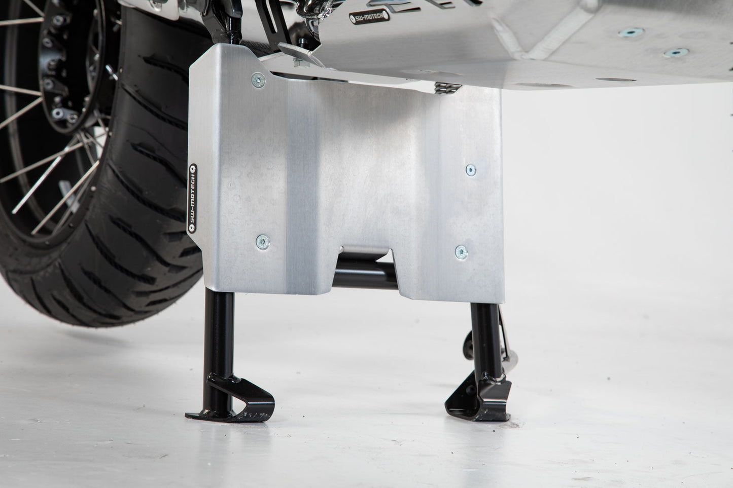SW-MOTECH Extensión protector motor para caballete central Plateado. BMW R1200GS (12-18) R1250GS (18-).