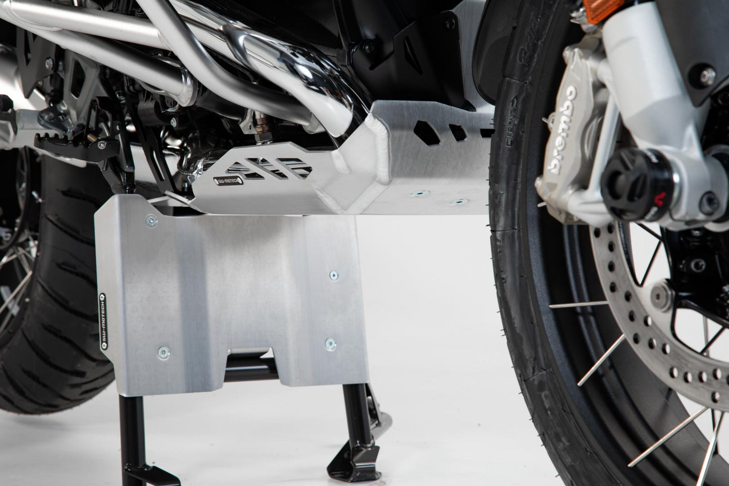 SW-MOTECH Extensión protector motor para caballete central Plateado. BMW R1200GS (12-18) R1250GS (18-).