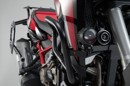 SW-MOTECH Soporte para faros Negro. Honda CRF1000L/CRF1100L con prot. lateral.