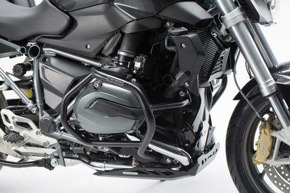 SW-MOTECH Protecciones laterales de motor Negro. BMW R1200R / R1200RS (14-18).