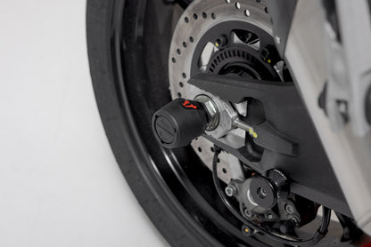 SW-MOTECH Kit de topes anticaidas para el eje trasero Negro. Modelos Ducati / KTM / CFMoto / Husqvarna.