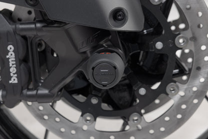 SW-MOTECH Kit de topes anticaidas para el eje delantero Negro. Modelos KTM Husqvarna Norden 901.