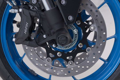 SW-MOTECH Kit de topes anticaídas para el eje delantero Negro. Suzuki GSX-8S/8R (22-) V-Strom 800 (22-).
