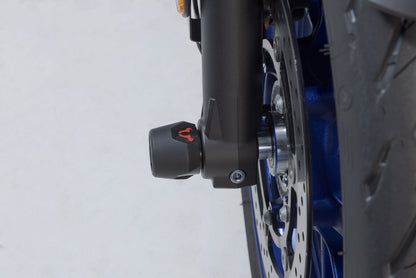 SW-MOTECH Kit de topes anticaidas para el eje delantero Negro. Modelos Yamaha (14-).