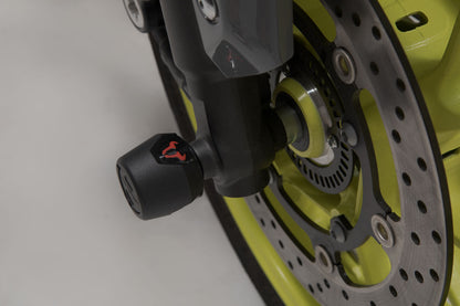 SW-MOTECH Kit de topes anticaidas para el eje delantero Negro. MT-09 / Tracer 900 / YZF-R7 Aprilia.
