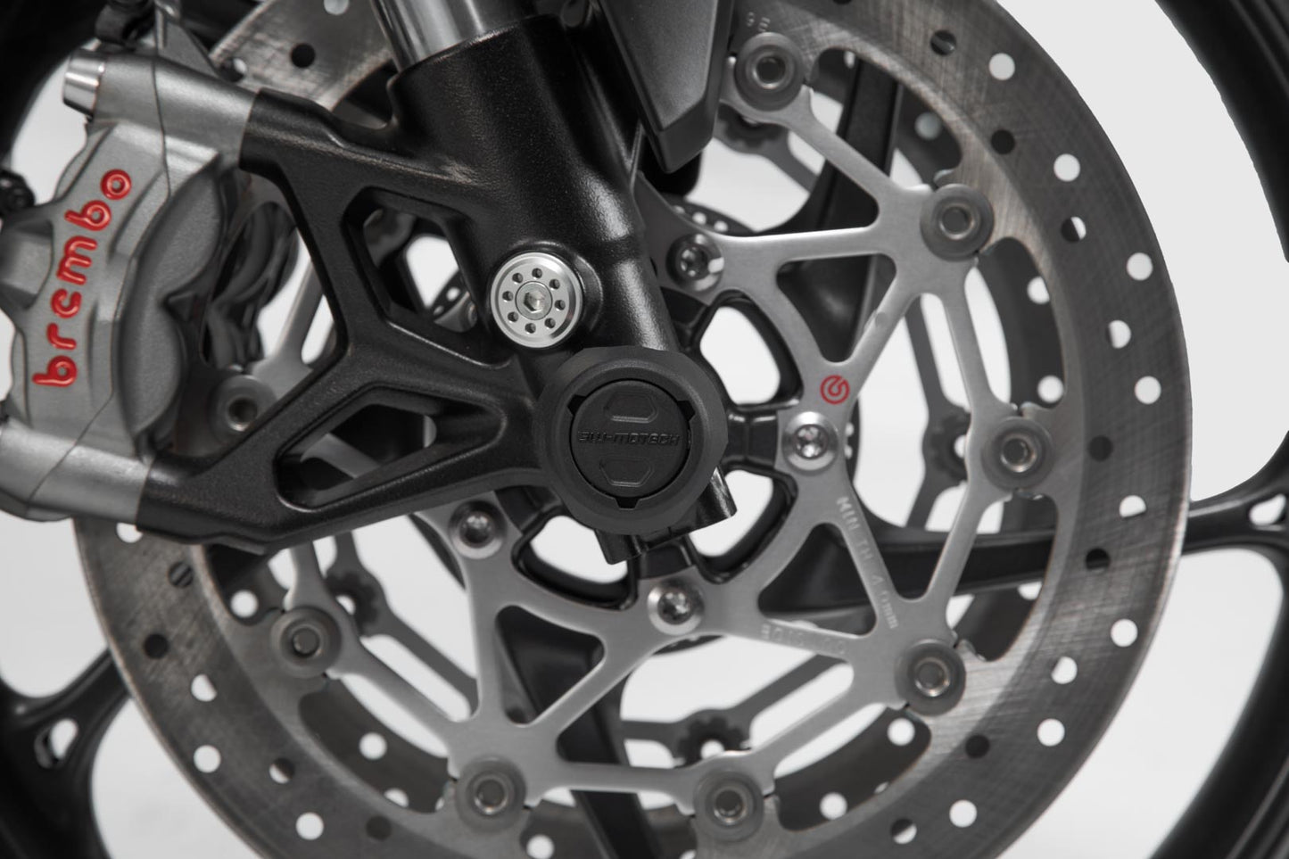 SW-MOTECH Kit de topes anticaidas para el eje delantero Negro. Modelos BMW Aprilia RS 457.