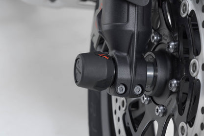 SW-MOTECH Kit de topes anticaidas para el eje delantero Negro. Modelos BMW.