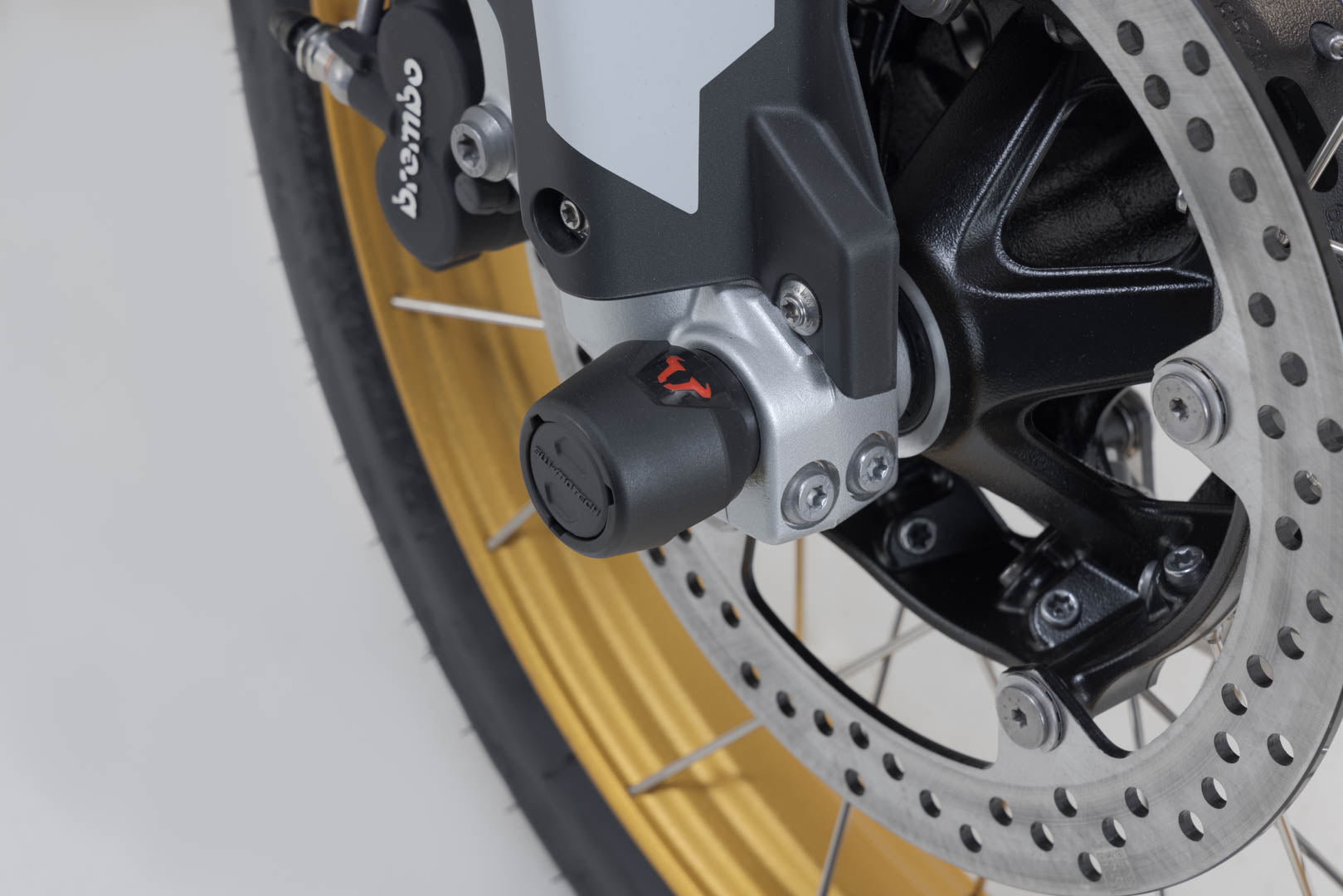 SW-MOTECH Kit de topes anticaidas para el eje delantero Negro. BMW F750/800GS F850GS/Adv F900R/XR/GS.