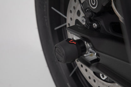 SW-MOTECH Kit de topes anticaidas para el eje trasero Negro. Triumph Tiger 800/ 900 Trident 660.