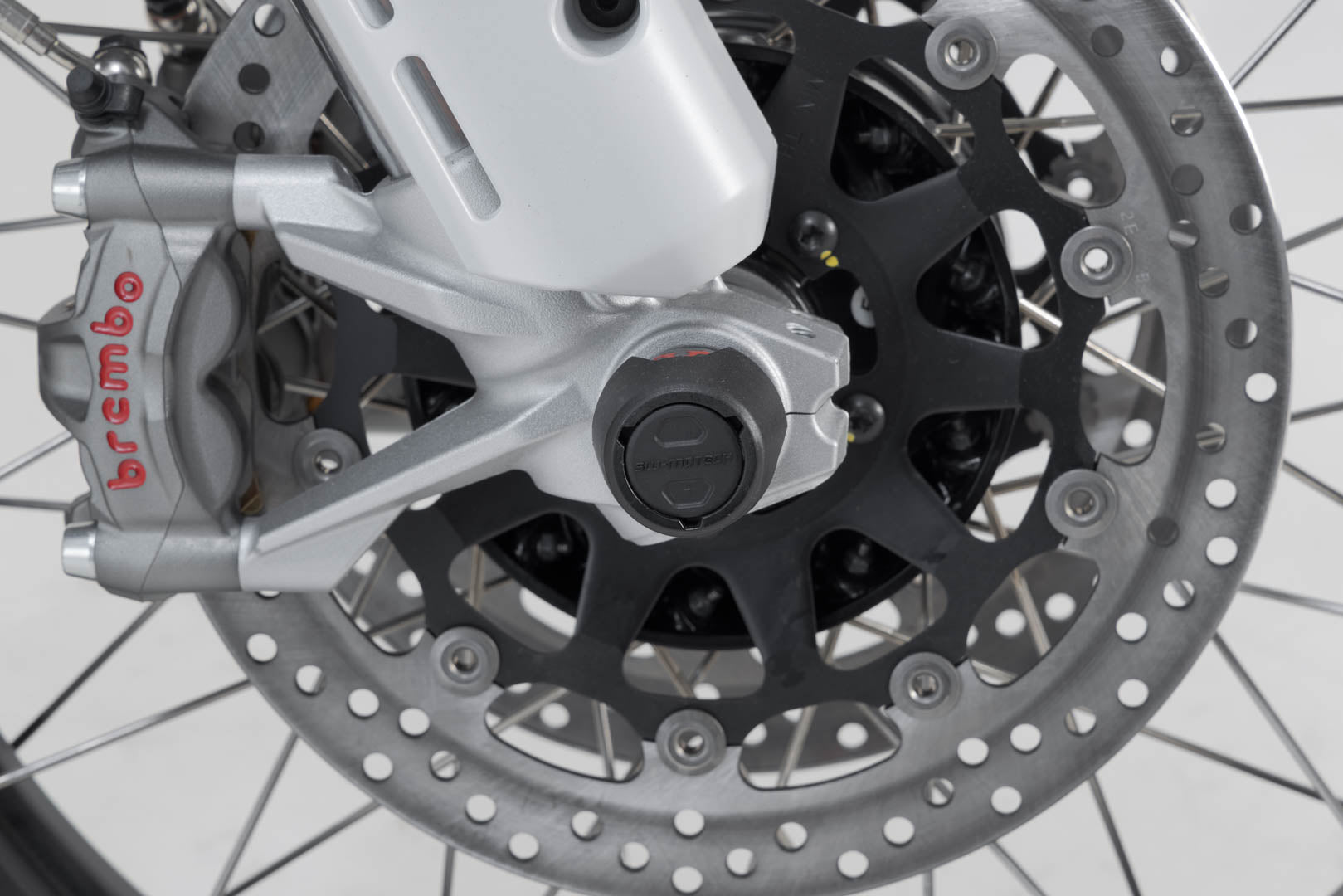 SW-MOTECH Kit de topes anticaidas para el eje delantero Negro. Modelos Ducati.