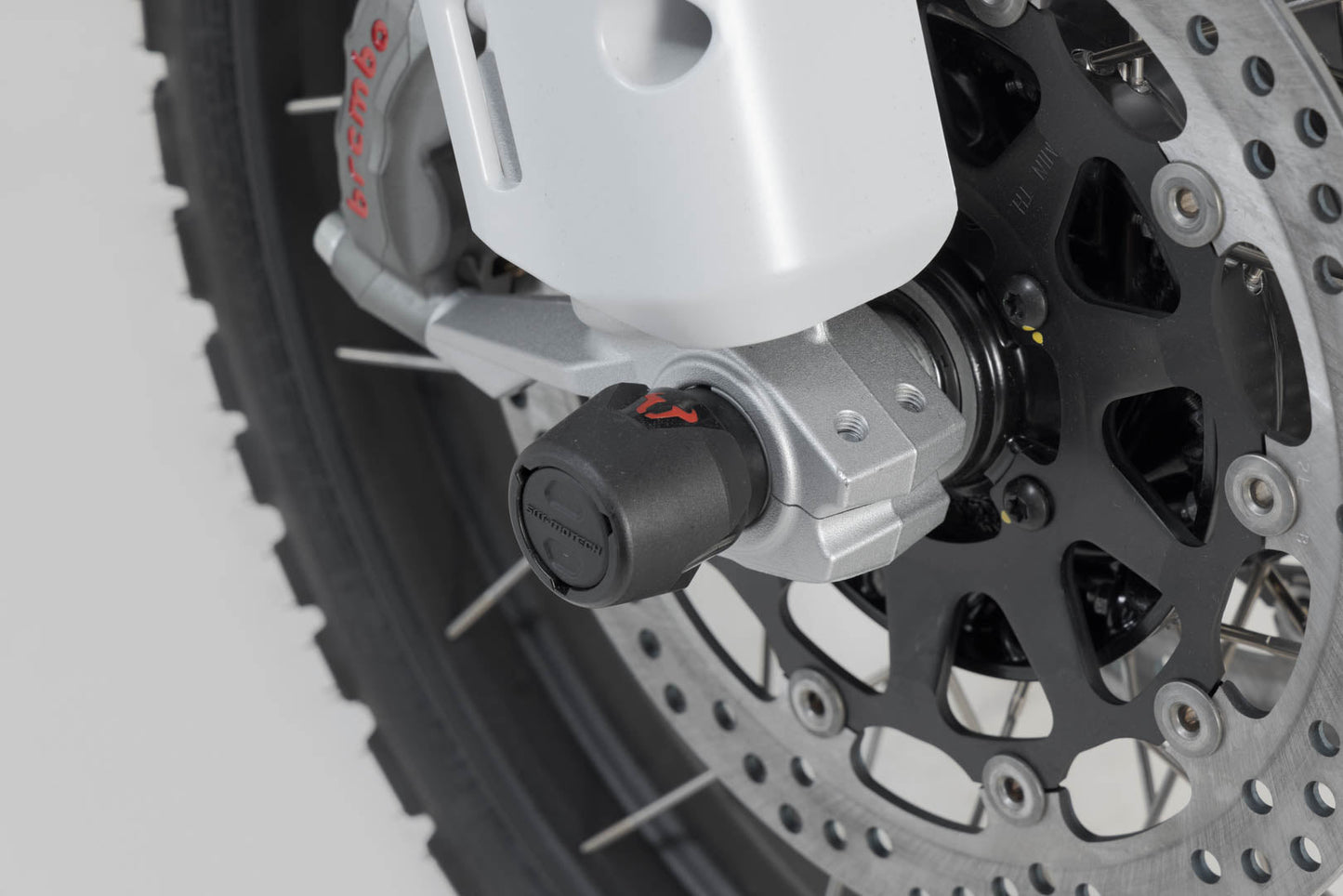 SW-MOTECH Kit de topes anticaidas para el eje delantero Negro. Modelos Ducati.