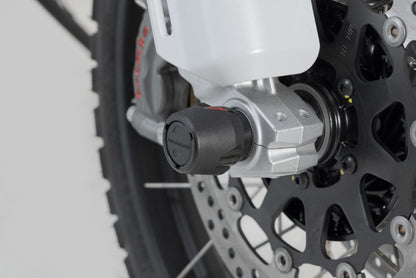 SW-MOTECH Kit de topes anticaidas para el eje delantero Negro. Modelos Ducati.