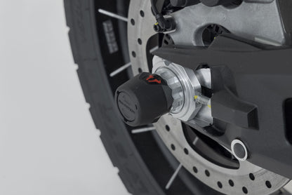SW-MOTECH Kit de topes anticaidas para el eje trasero Negro. Modelos Ducati (14-).
