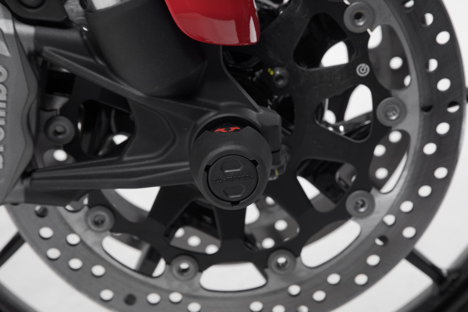 SW-MOTECH Kit de topes anticaidas para el eje delantero Negro. Ducati Multistrada V4 / Hypermotard 950.
