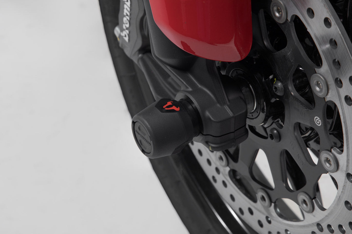 SW-MOTECH Kit de topes anticaidas para el eje delantero Negro. Ducati Multistrada V4 / Hypermotard 950.